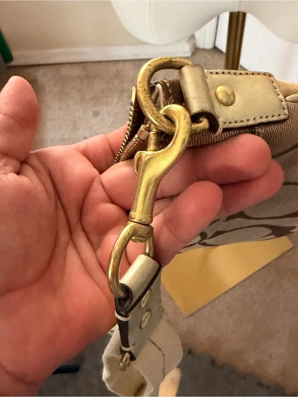 Coach Brown/Tan Signature Crossbody Shoulder Bag